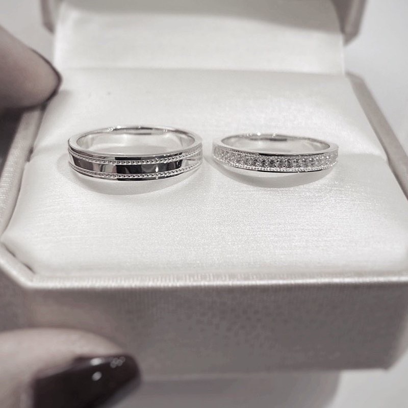 Nhẫn đôi đơn giản MS267 - Bạc ta HNJ