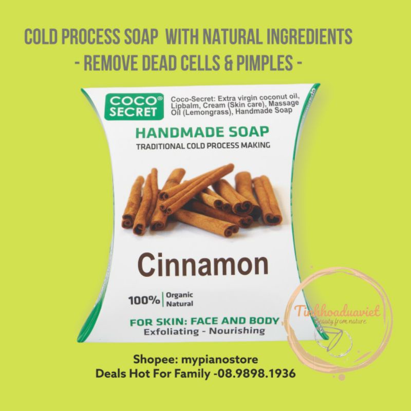 [Sale - 2023] Set 10 bánh Xà bông Coco Secret dưỡng ẩm tẩy tế bào phương pháp Nguội không thêm bột màu - màu nước | BigBuy360 - bigbuy360.vn
