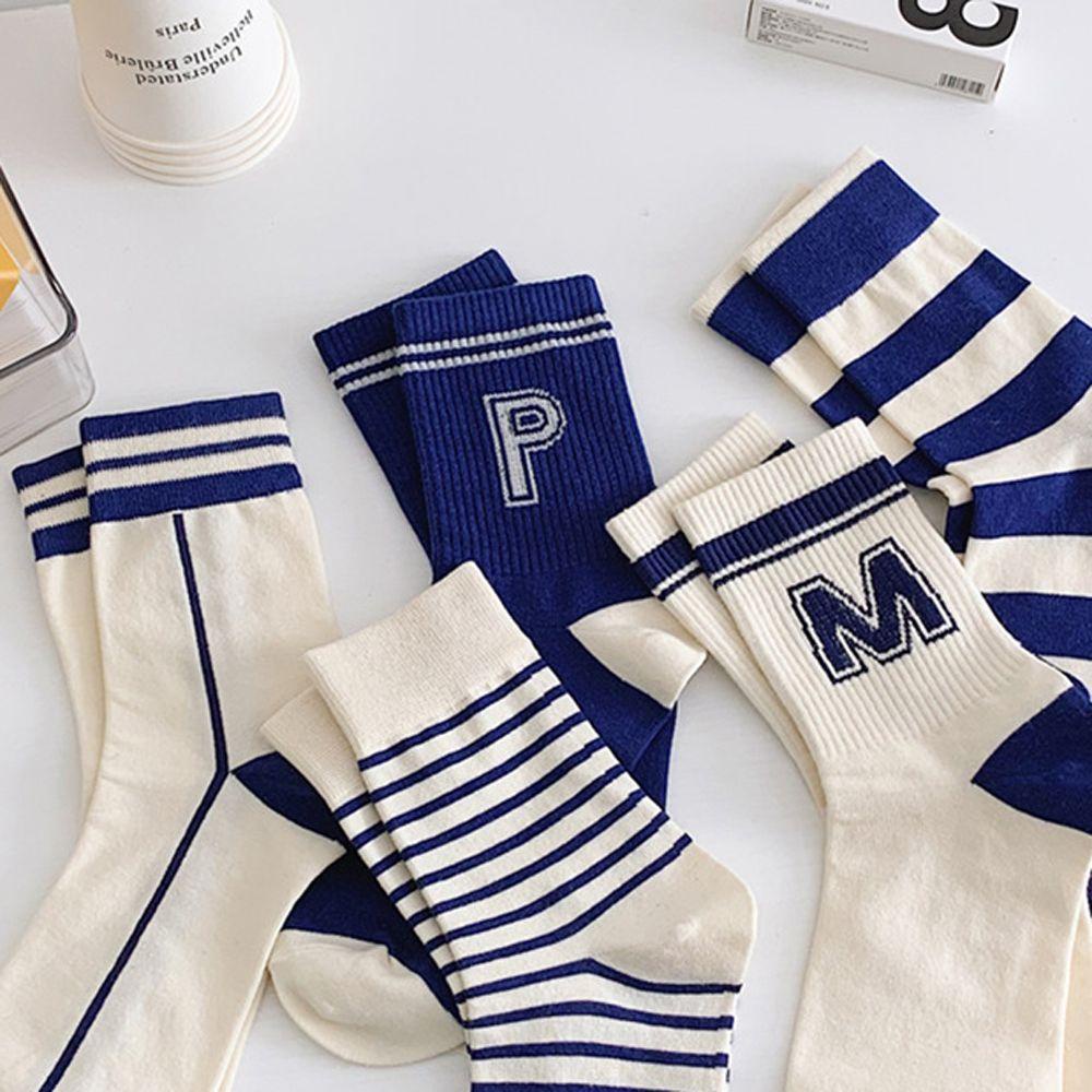 Vớ Cotton Cổ Vừa In Chữ Đơn Giản Phong Cách Harajuku Thời Trang Mùa Hè Cho Nữ