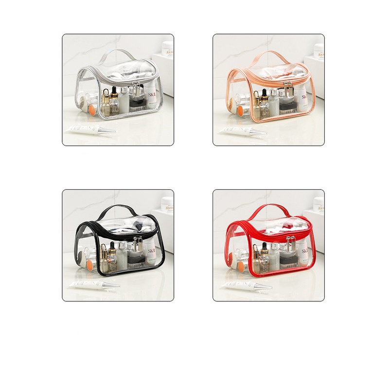 Túi Đựng Mỹ Phẩm Trong Suốt Chống Thấm Nước Chia Ngăn Khô Ướt Tiện Dụng