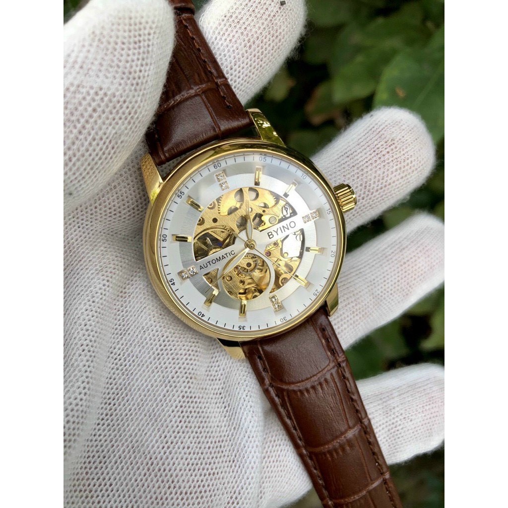 Đồng Hồ Cơ Nam Automatic Byino Dây Da