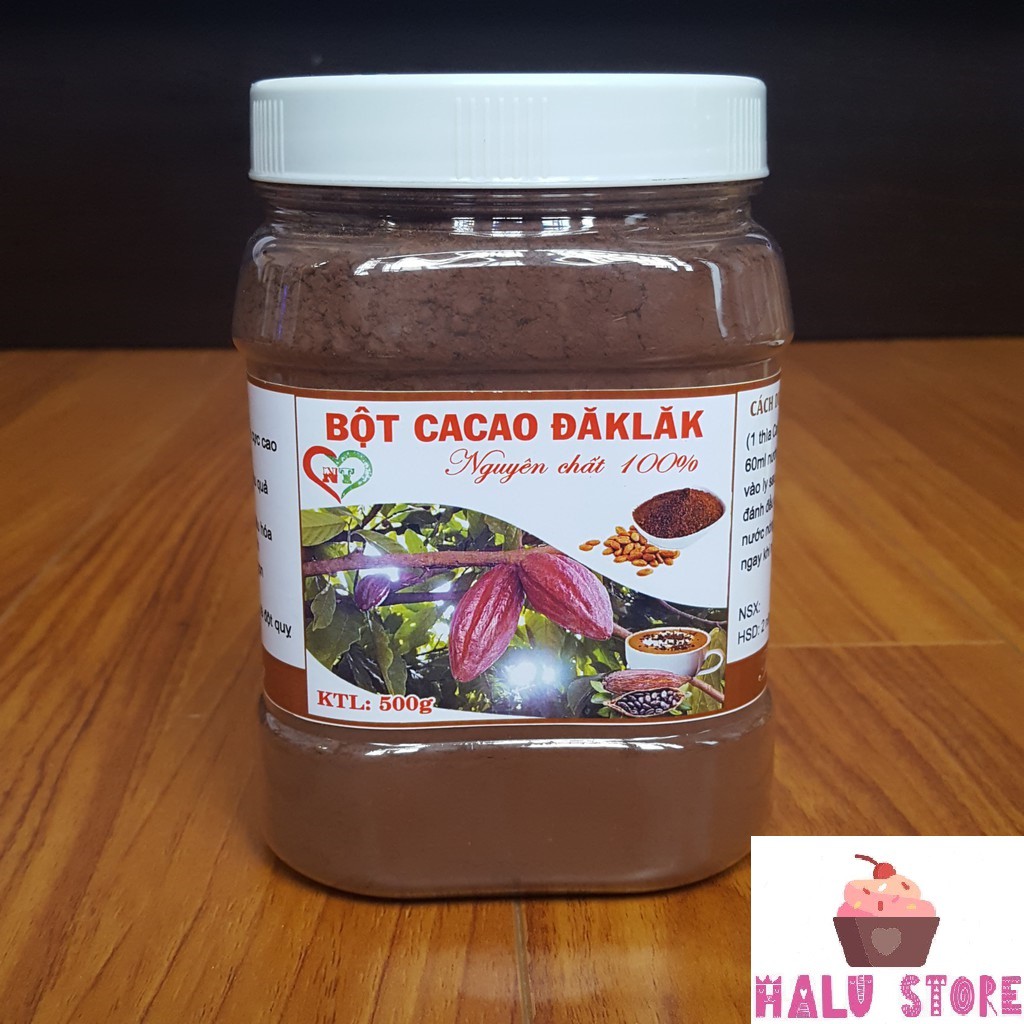 Bột ca cao nguyên chất 100% từ Đăk Lăk - Hủ 500g