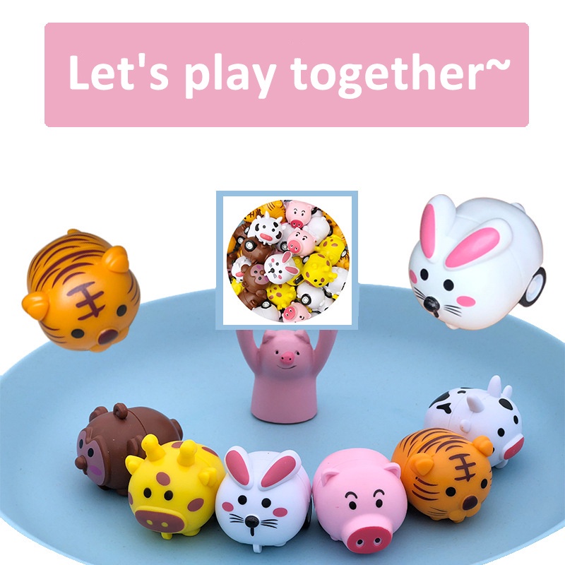 SEASUN TOY Mô hình xe đồ chơi mini  thiết kế hình động vật hoạt hình dễ thương cho bé