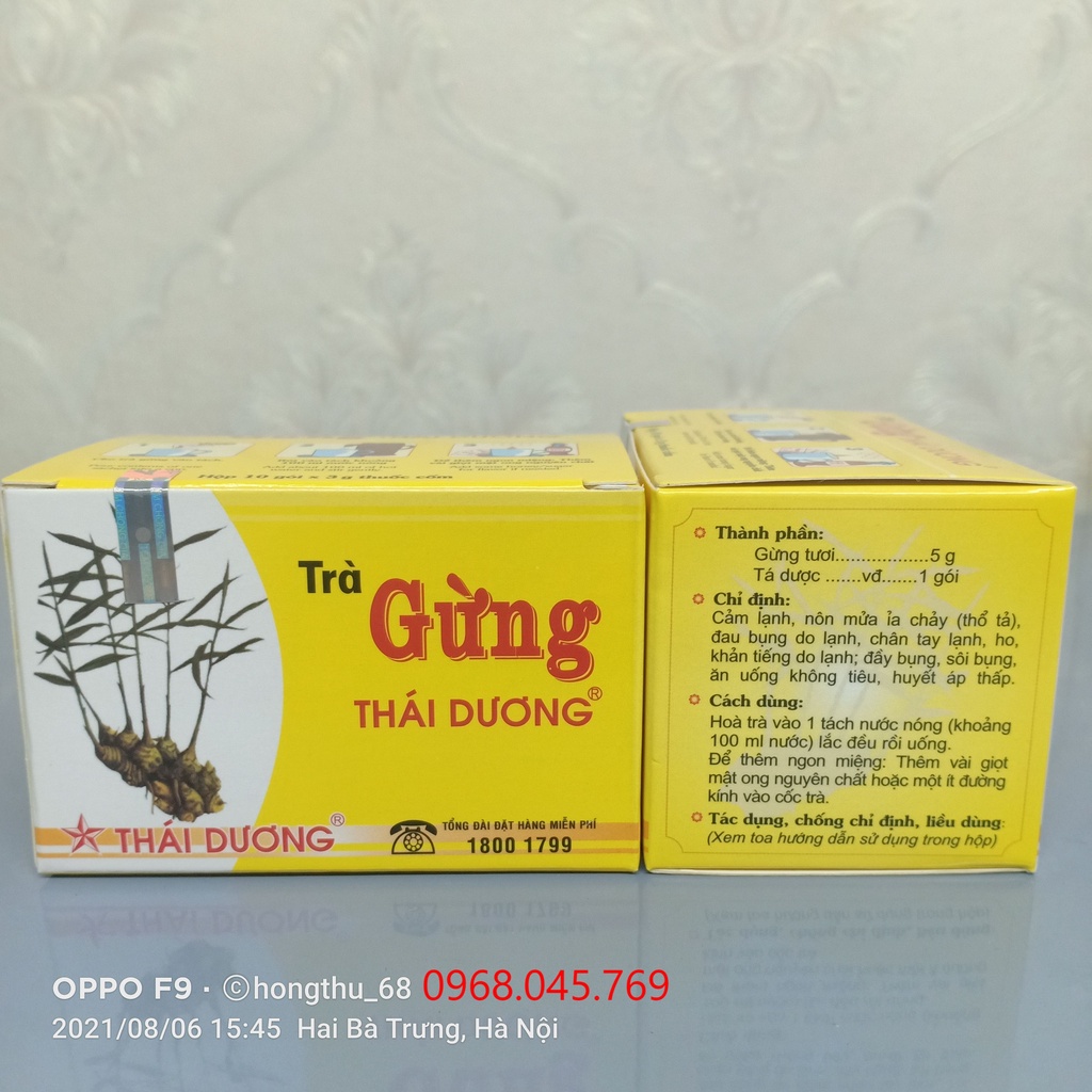 Trà gừng Thái Dương hộp 10 gói