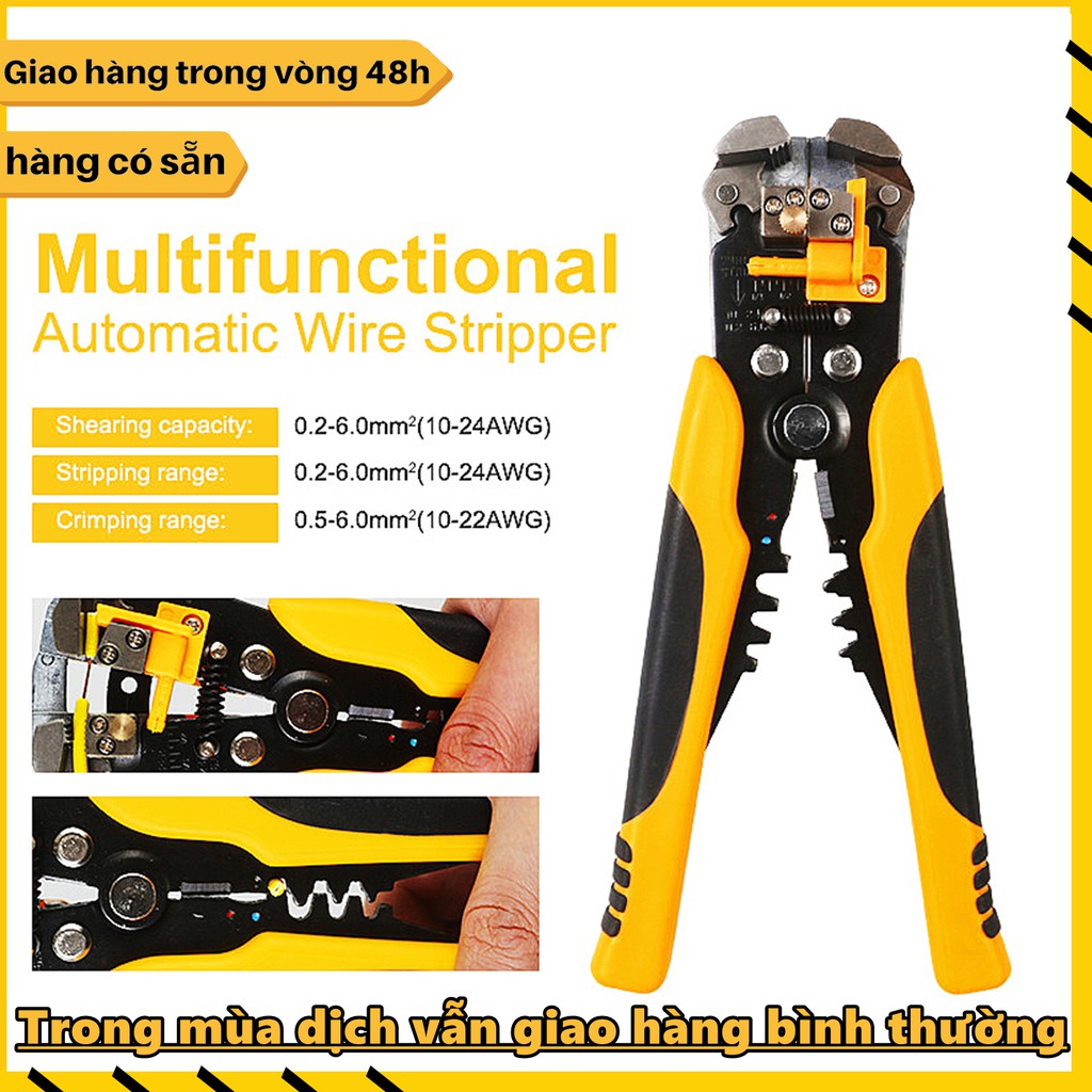 Kìm tuốt dây điện - tự động cắt dây, bấm cos đa năng