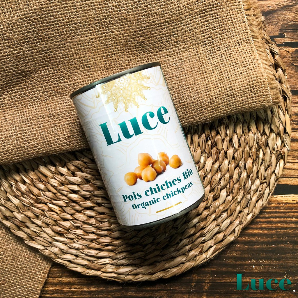 Đậu gà hữu cơ đóng hộp LUCE 400gr Nhập Khẩu Ý