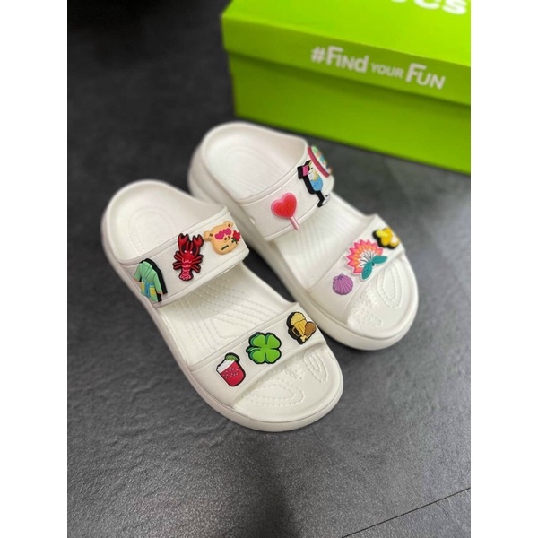 Dép Lê Cross cao gót 2 quai ngang đúc nguyên khối siêu bền, chống mùi hôi chân