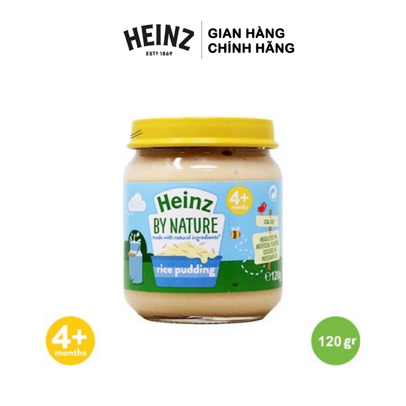 [Mua 1 Tặng 1] Lọ Pudding Gạo HEINZ 120g (Date: 31/05/2022) Dành cho bé từ 04 tháng tuổi trở lên