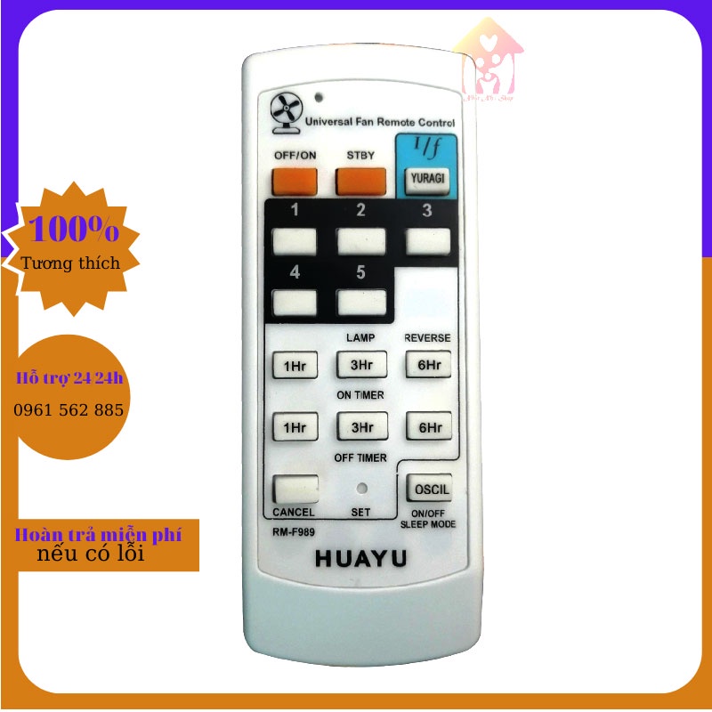 Điều Khiển Remote Quạt Đa Năng RM-F989 -Bảo Hành Đổi Mới