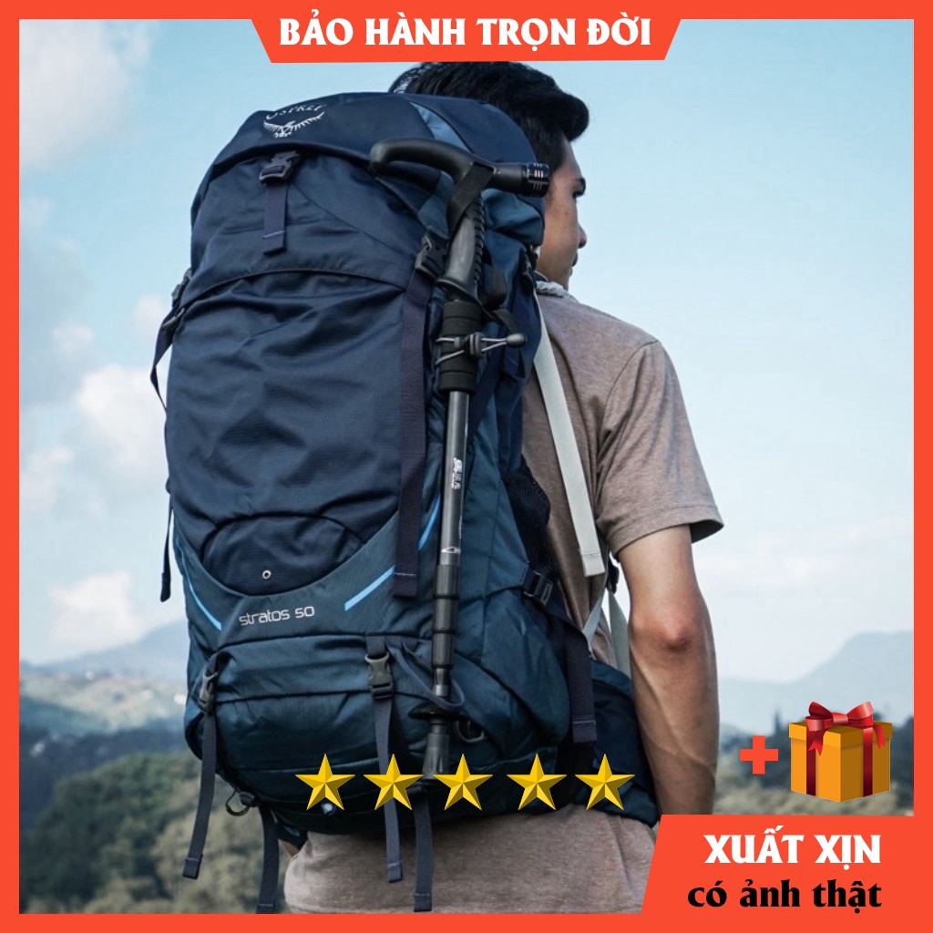 Balo Phượt Osprey Stratos 50 💕HÀNG XỊN XUẤT DƯ💕 - balo nam du lịch - balo trekking - hiking - leo núi  ❤️BẢO HÀNH 60TH❤️