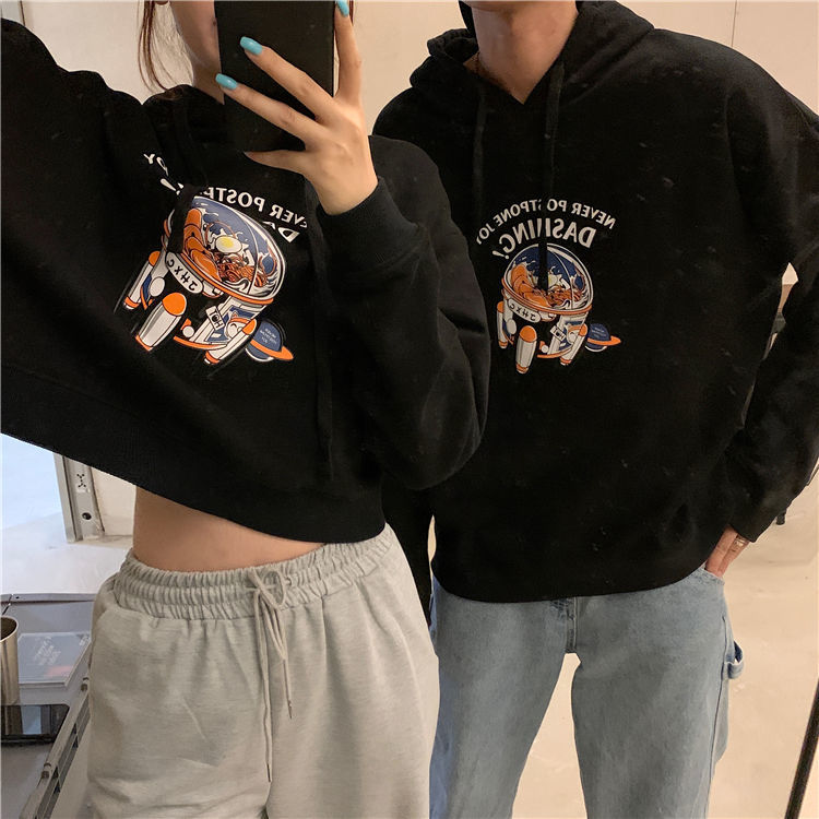 Áo Hoodie Dáng Rộng In Họa Tiết Xinh Xắn Theo Phong Cách Hàn Quốc