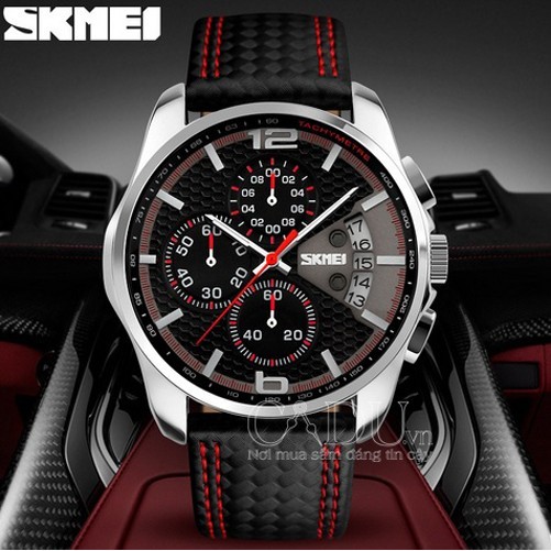 Đồng hồ nam dây da chạy 6 kim