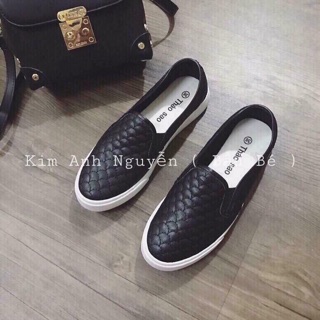 Giày slip on da trám