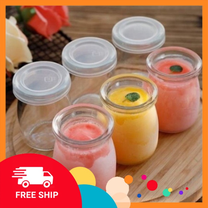 Hũ làm sữa chua, yaourt, caramen thủy tinh dày đẹp loại 100ml GDTA