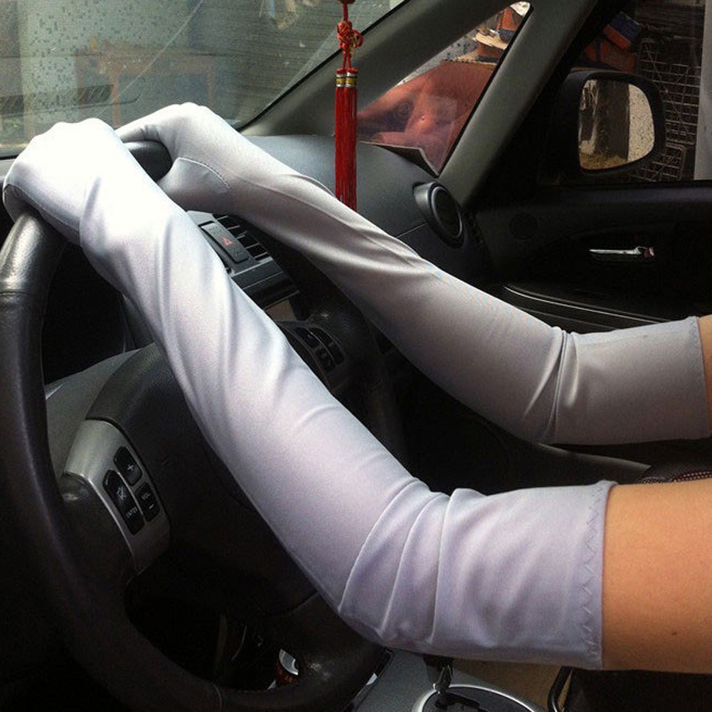 Đôi găng tay spandex dài 55CM màu trơn phụ kiện cho cô dâu