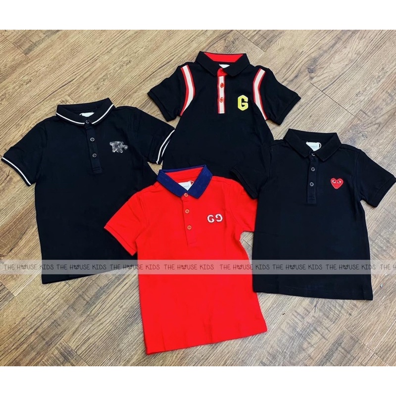 Áo Polo Bé Trai Có Cổ Áo Thun Trẻ Em Cotton Cao Cấp THE HOUSE KIDS Chữ Ngực