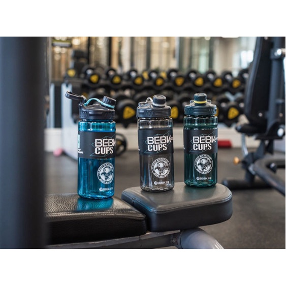 Bình Nước Dễ Thương Cute Có Vạch Báo Giờ Uống Nước, Bình Nước Tập Gym - Tặng 10 Stiker