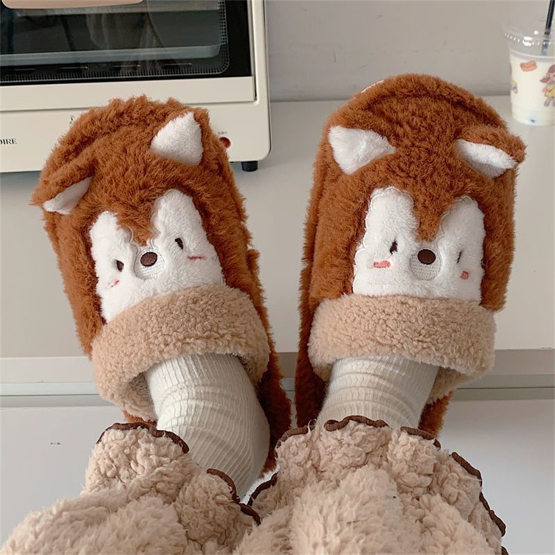 Dép Bông Đi Trong Nhà Hình Sóc Hoạt Hình Cho Nam Nữ