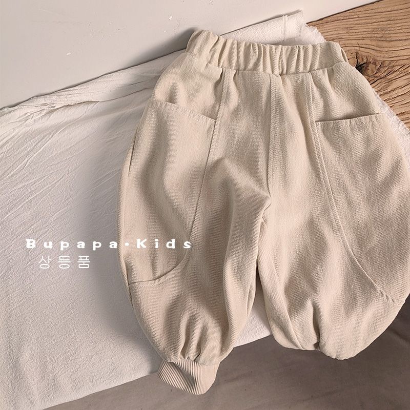 Quần Harem Cotton Có Túi Lớn Phong Cách Retro Cho Trẻ Em