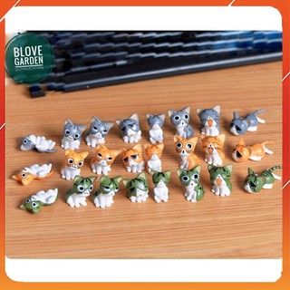 Đàn mèo con (8 chú) trang trí nhà cửa, bàn làm việc, xe ô tô, chậu cây, làm mô hình, đồ chơi thú cưng siêu đáng yêu