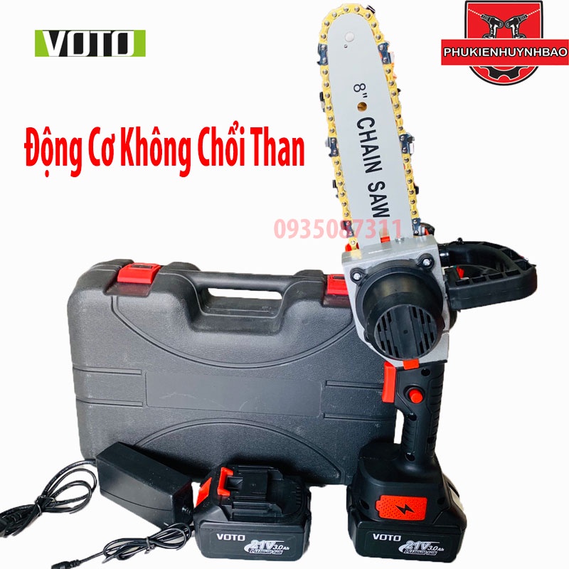 Máy Cưa Xích Dùng Pin Chân Pin Makita 8 INCH 200MM VOTO Động Cơ Không Chổi Than