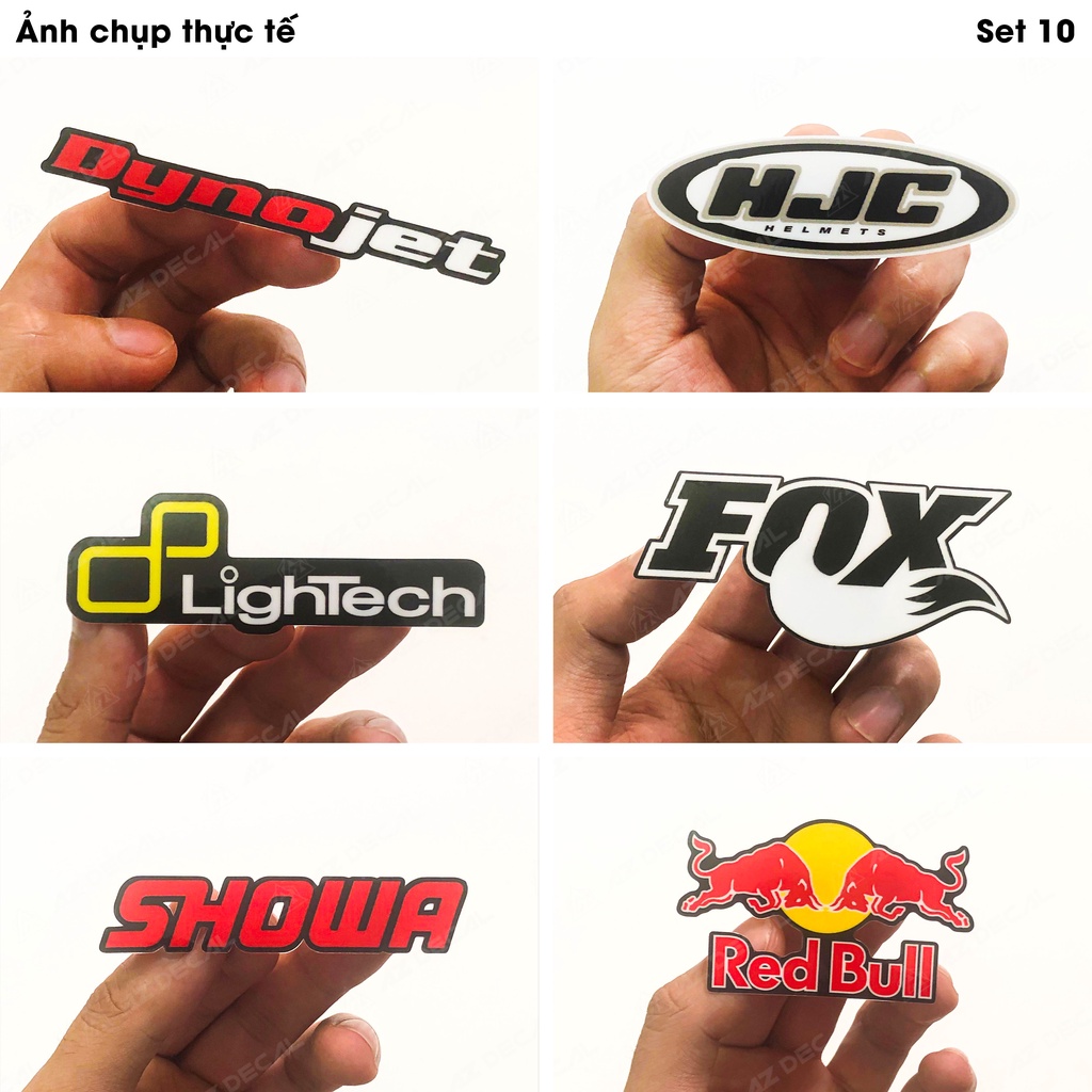 Sticker Chủ Đề Logo Redbull, Showa, Lightech | LG10 | Tem Dán Trang Trí Xe Máy, Xe Điện, Mũ Bảo Hiểm, Laptop, Điện Thoại