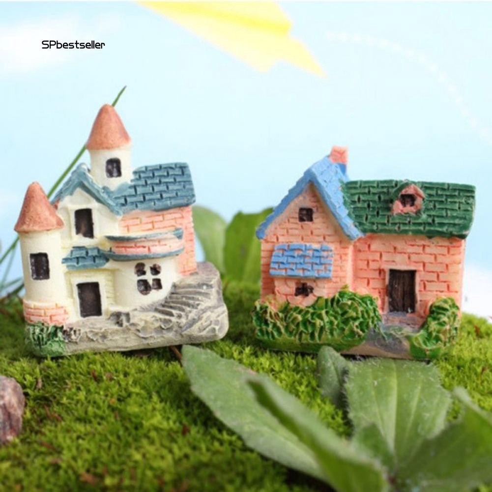 Mô hình ngôi nhà bằng nhựa thu nhỏ tự làm thủ công trang trí sân vườn