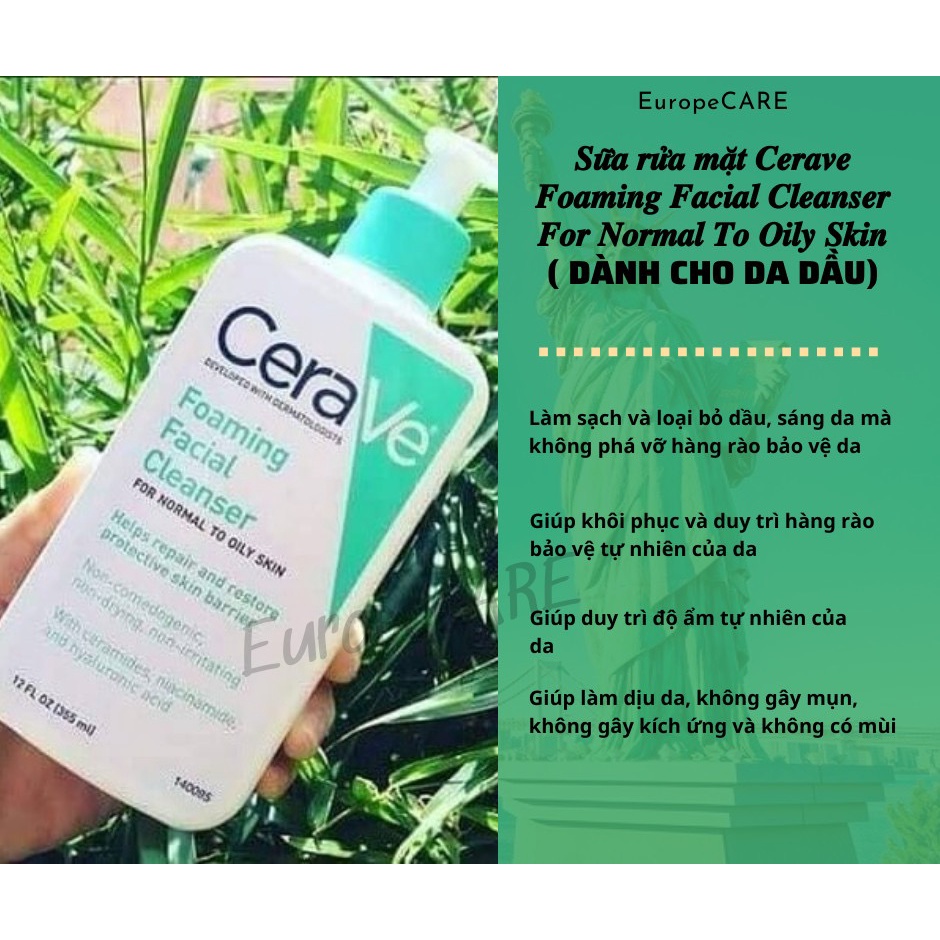 Sữa rửa mặt Cerave 473ml dành cho da dầu