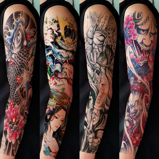 Hình Xăm Miếng Dán Lớn Full Cánh Tay Hoa Cánh Tay Hình Xăm Dán Chống Thấm Nước Nam Nữ Tay Dài Cá Chép Geisha Bennow Rồng Hổ Mô Phỏng Hình Xăm Dán