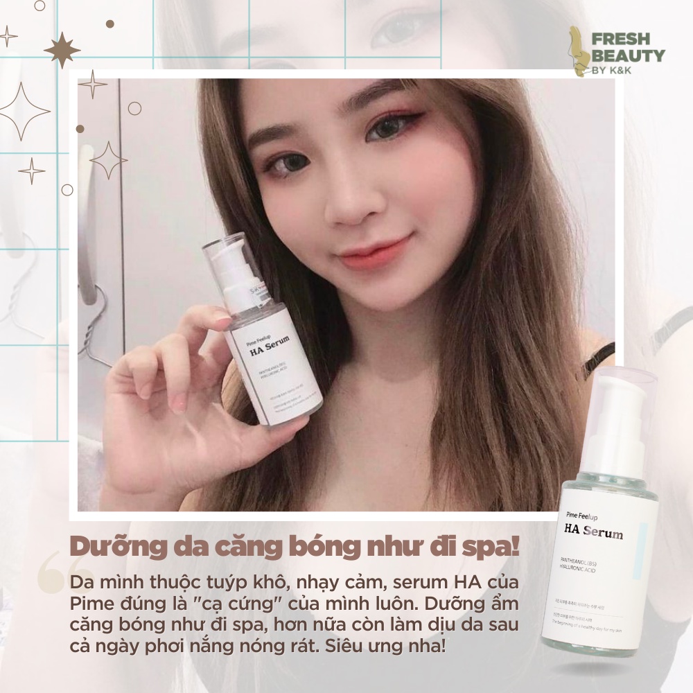 Tinh chất serum Pime Feel Up HA Serum cấp ẩm hỗ trợ phục hồi cho da căng bóng, giảm nhăn, dưỡng ẩm chuyên sâu 50g