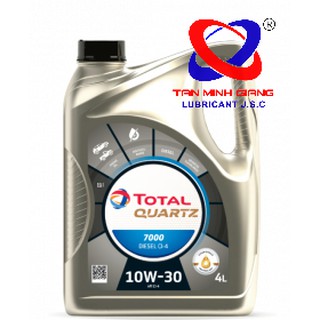 Nhớt ô tô bôi trơn cho động cơ TOTAL QUARTZ D7000 CI4 10W30 bình 4L/1L