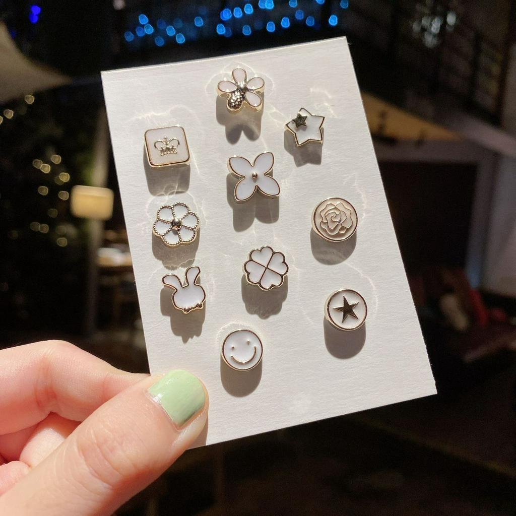 Set 10 Pin nút định hình trang trí quần áo