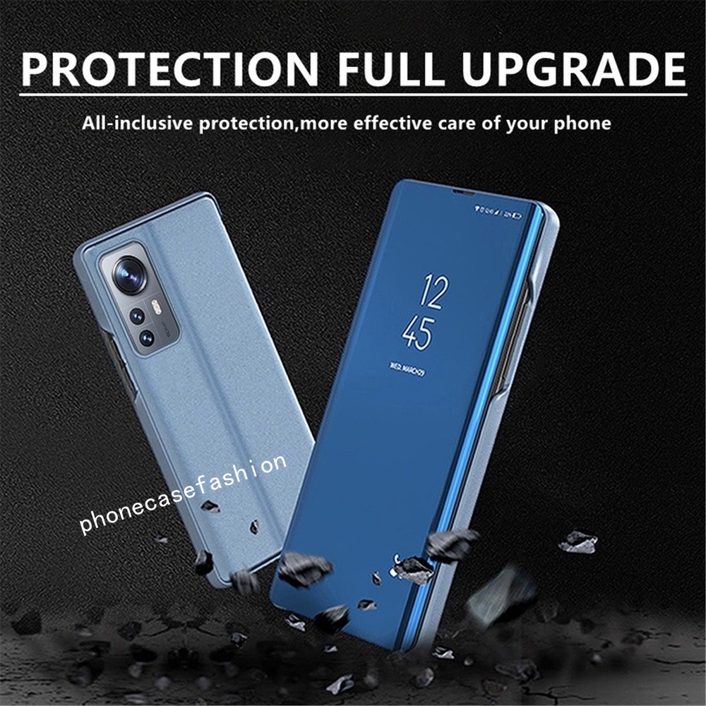Bao Da Điện Thoại Nắp Gập Tráng Gương Trong Suốt Bảo Vệ Cho Xiaomi mi 12T 12 Lite Pro mi12 12Pro Xiaomi12