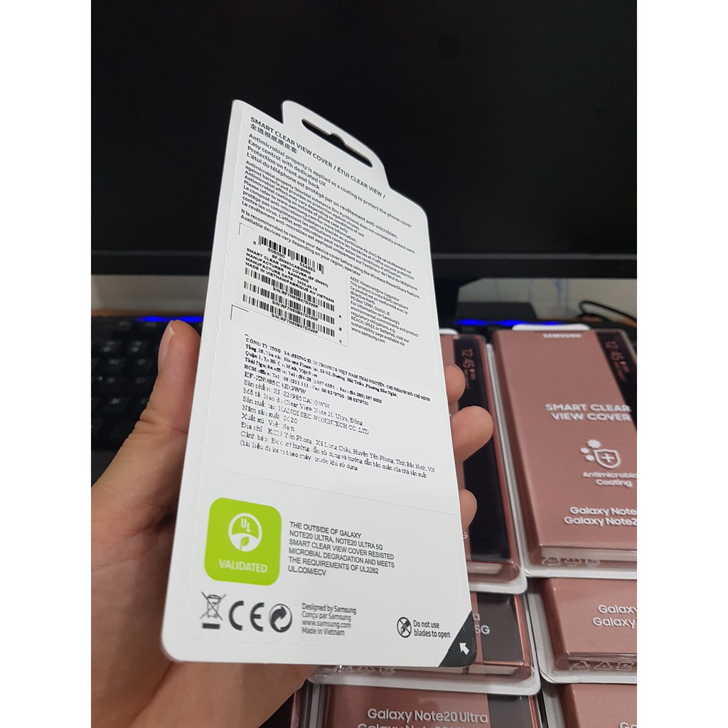 Bao Da Clear View Samsung Note 20 Ultra/ Ultra 5G ✅Vuốt Trả Lời ✅ Kháng Khuẩn Chính Hãng