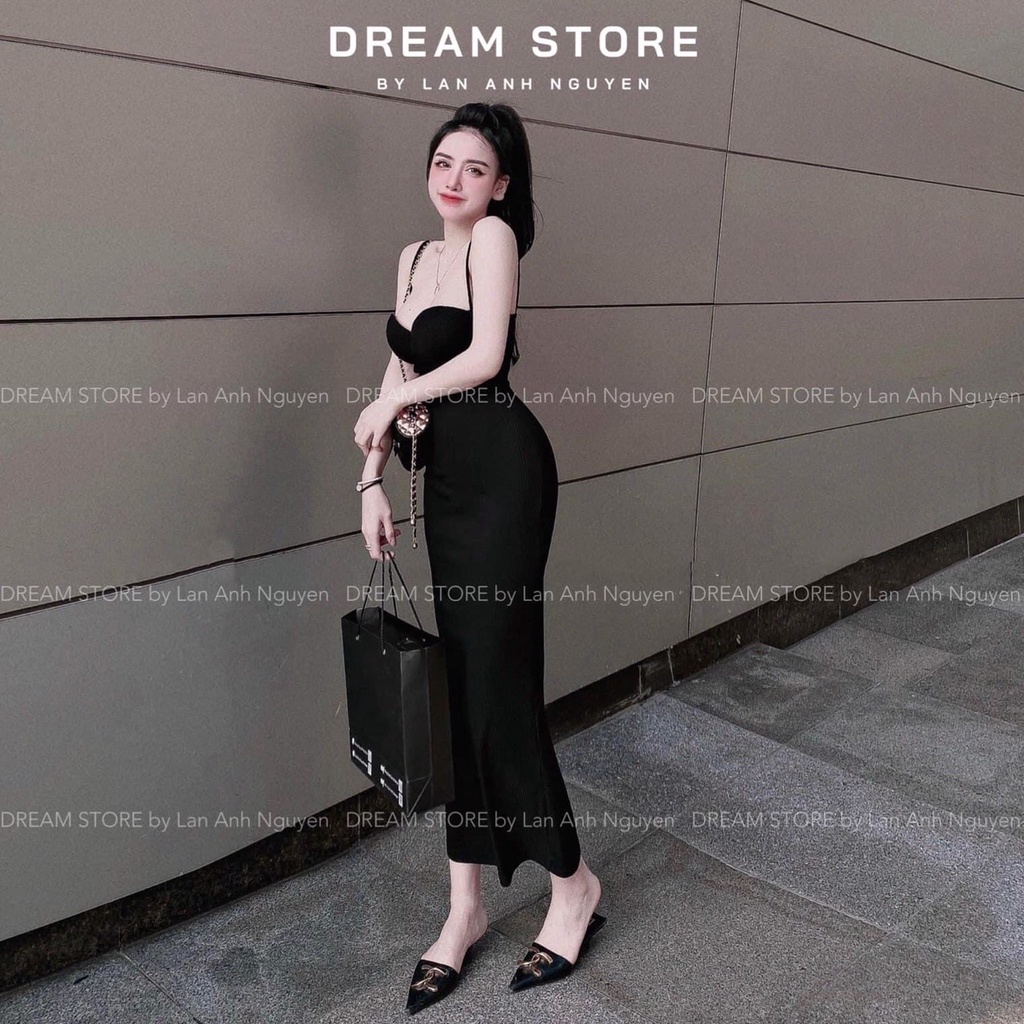Đầm Body 2 Dây Cúp Ngực Chất Thun Gân Thích Hợp Mặc Đi Tiệc Đi Làm Đi Chơi