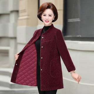 Áo khoác dạ gai trung niên nữ cao cấp thiết kế dáng dài sang trọng, chất dày dặn, ấm áp NV0514