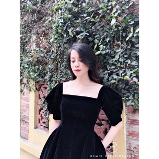 Váy nhung trễ vai Kymie