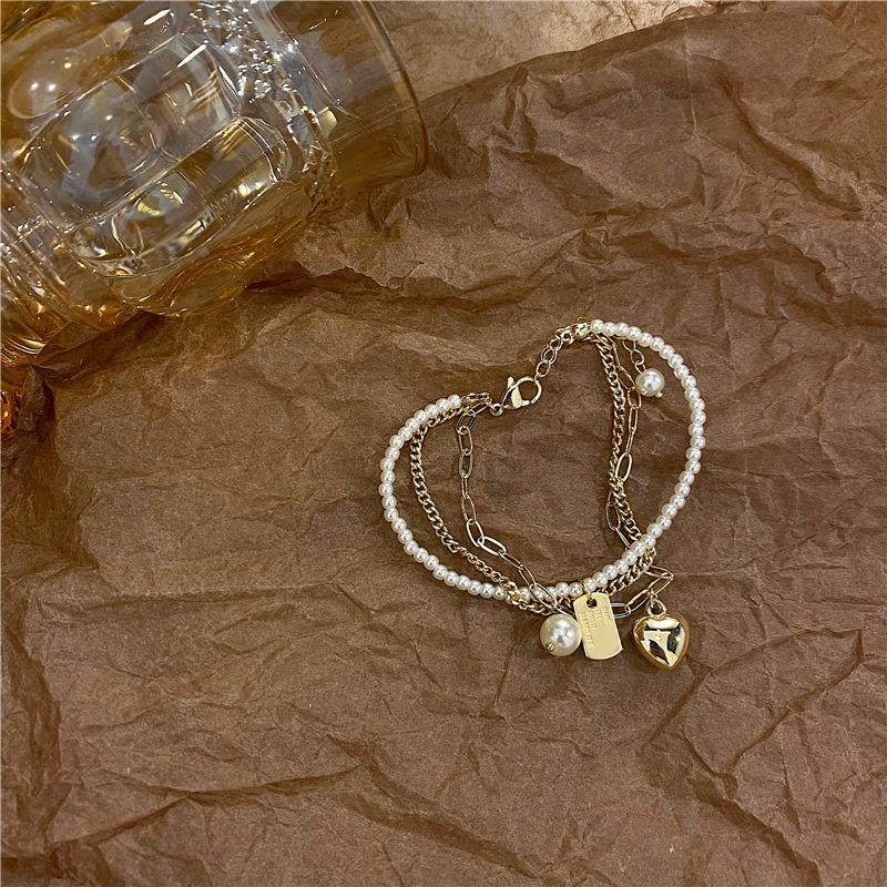 Vòng Tay Ngọc Trai Thiết Kế Hình Học Đơn Giản