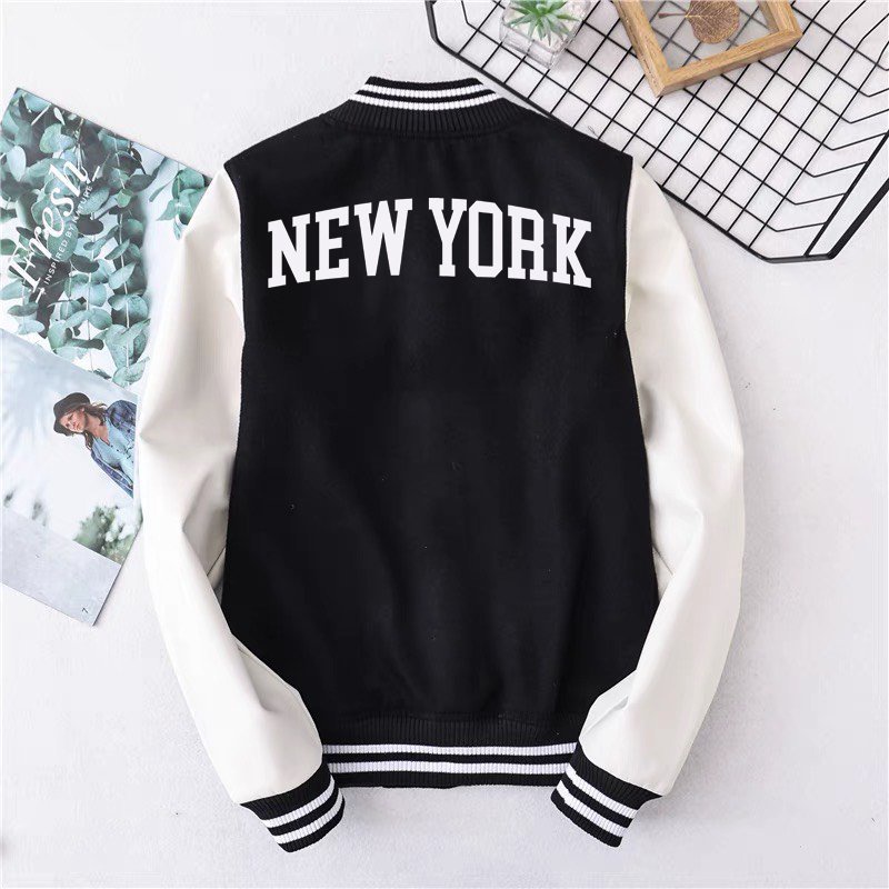 Áo bomber In Hình Newyork áo khoác bombar chất liệu nỉ bông cao câp phong cách hàn quốc Áo Khoác Bóng Chày