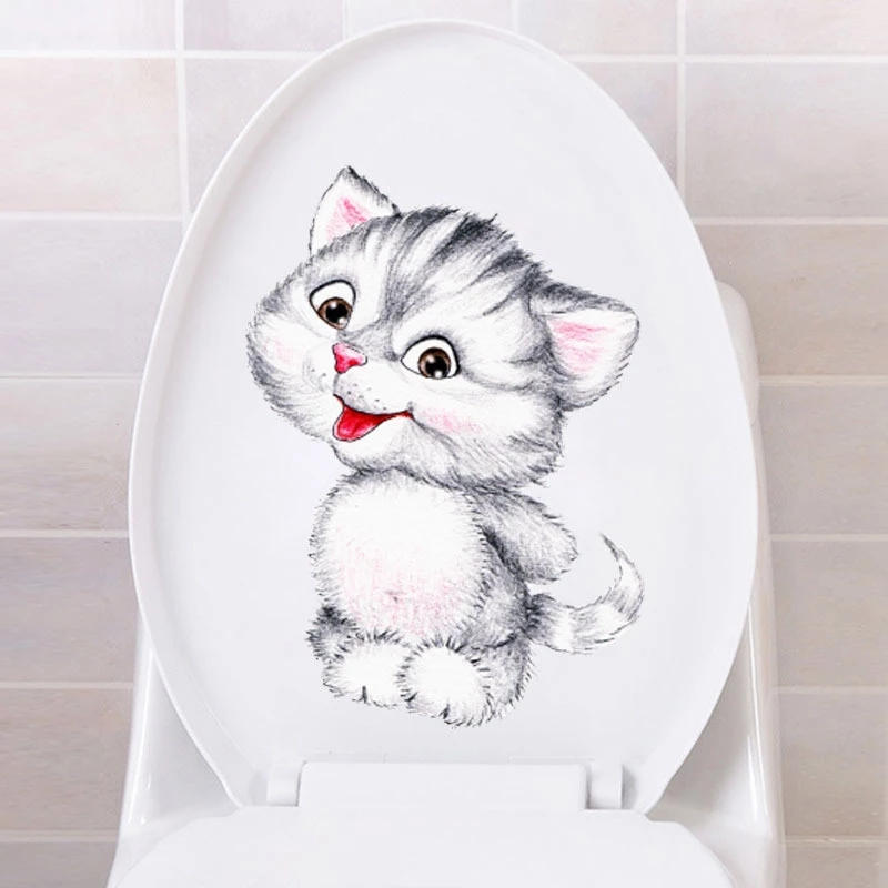 Miếng Dán Tường Pvc Hình Mèo Hello Kitty Dễ Thương