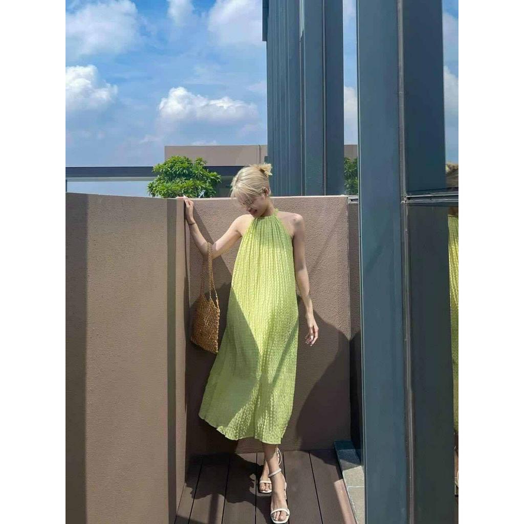 Váy đầm maxi bèo trễ vai 6 màu siêu xinh thải dáng đẹp 2 lớp có ảnh thật kèm video chất