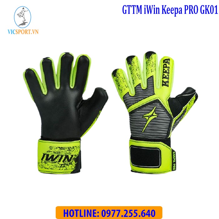 Găng Tay Thủ Môn IWIN KEEPA PRO GK01 Có Xương Trợ Ngón Loại Tốt, Dày Dặn - Vicsportvn