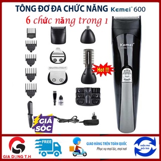 Tông đơ cắt tóc và cạo râu đa chức năng 6 in 1 Kemei 600