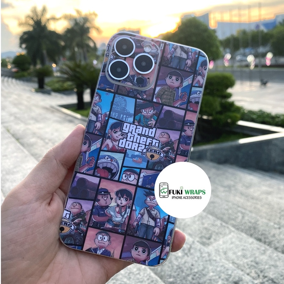 Tấm dán Skin Mặt Sau Doremon FULL VIỀN Dành Cho 13prm , 12prm , 11prm , ip11 , xr , 6p , 7p , ip12 , ip13 - FukiShop
