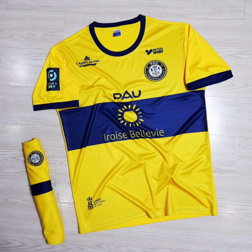 Bộ quần áo đá banh Pau FC vàng sân nhà 2023-JP