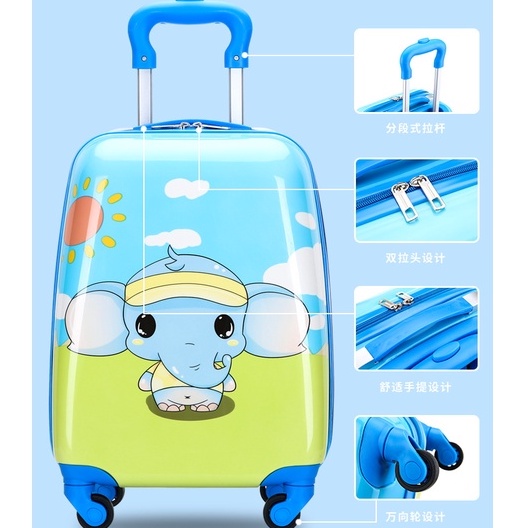 Vali tay kéo 18 inch họa tiết hoạt hình dễ thương cho bé