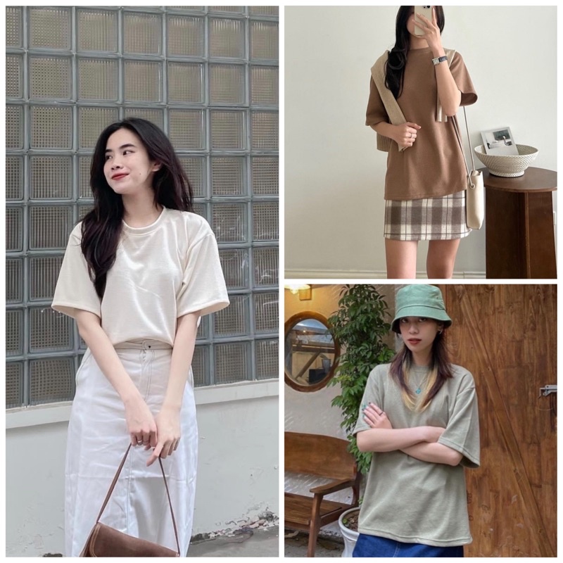 Áo phông trơn áo thun basic chất cotton tổ ong (có sẵn) | BigBuy360 - bigbuy360.vn