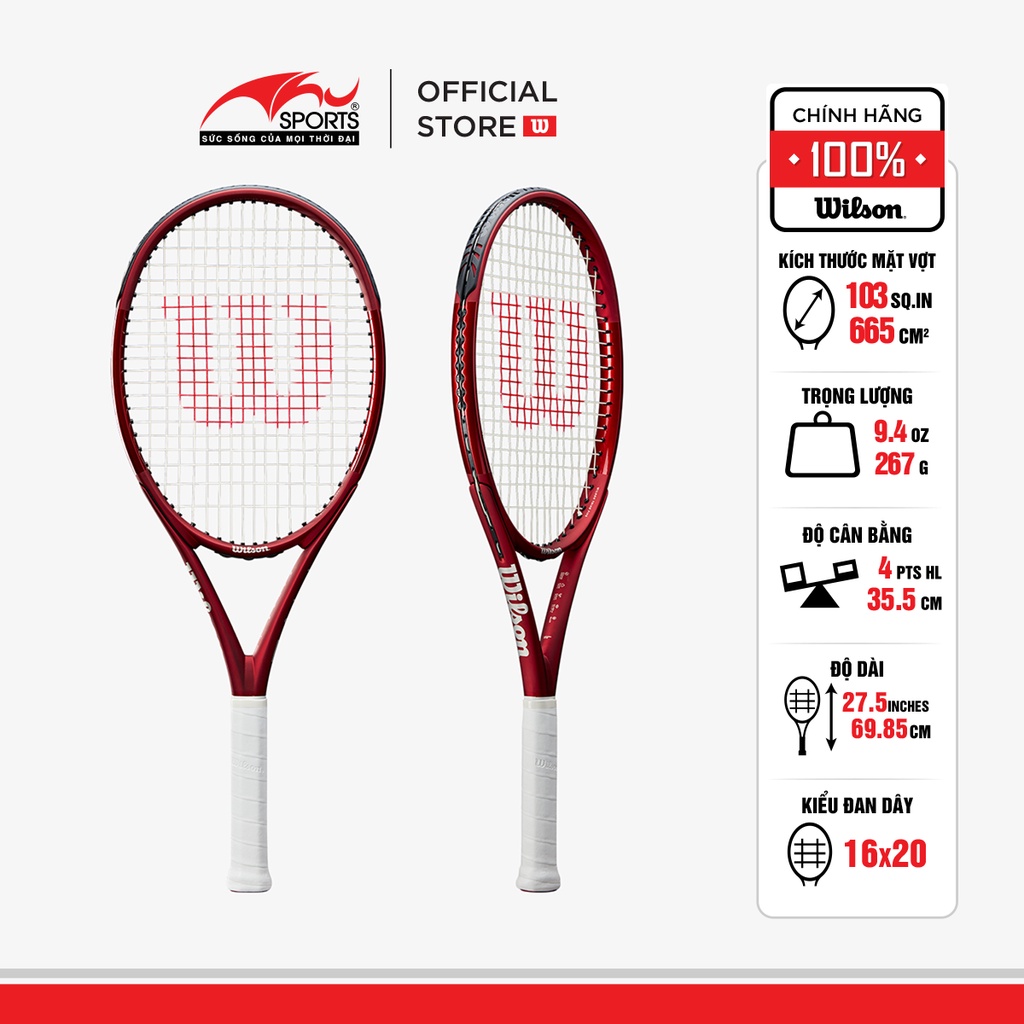 VỢT TENNIS WILSON TRIAD FIVE FRM 2 (267g) WR056611U2 (16 x 20)