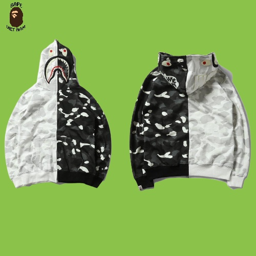 [Ảnh thật + FREESHIP] Jacket Bape Shark Half Camo city fullzip , Áo khoác Hoodie Bape Cá Ngáo | BigBuy360 - bigbuy360.vn