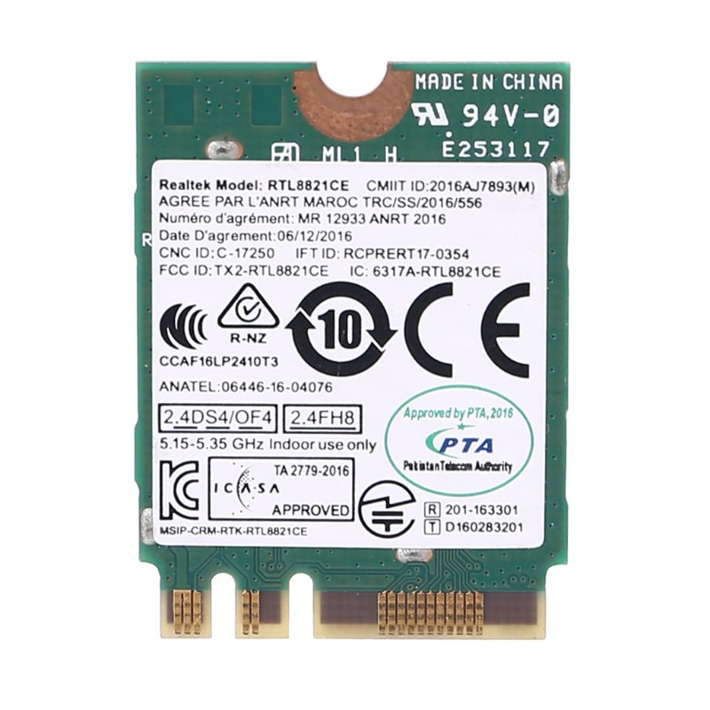 Card Không Dây Nerv Rtl8821Ce Fru 01ax710 Wifi Bluetooth 4.2 2.4g 5.8g Dành Cho Laptop Pc